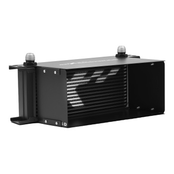 16 Row Aluminum Oil Cooler Universal Engine Transmission AN-10 Fitting Adapters